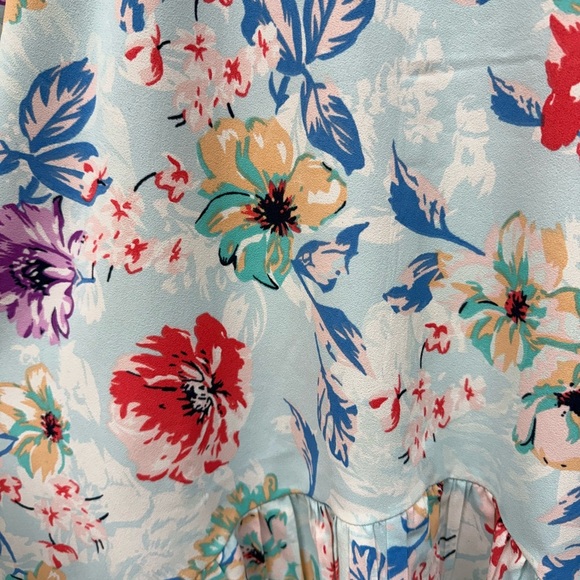 Tolani Collection Iggy Floral Dress Large, Floral Ruffle V Neck Midi Dress - Picture 14 of 14